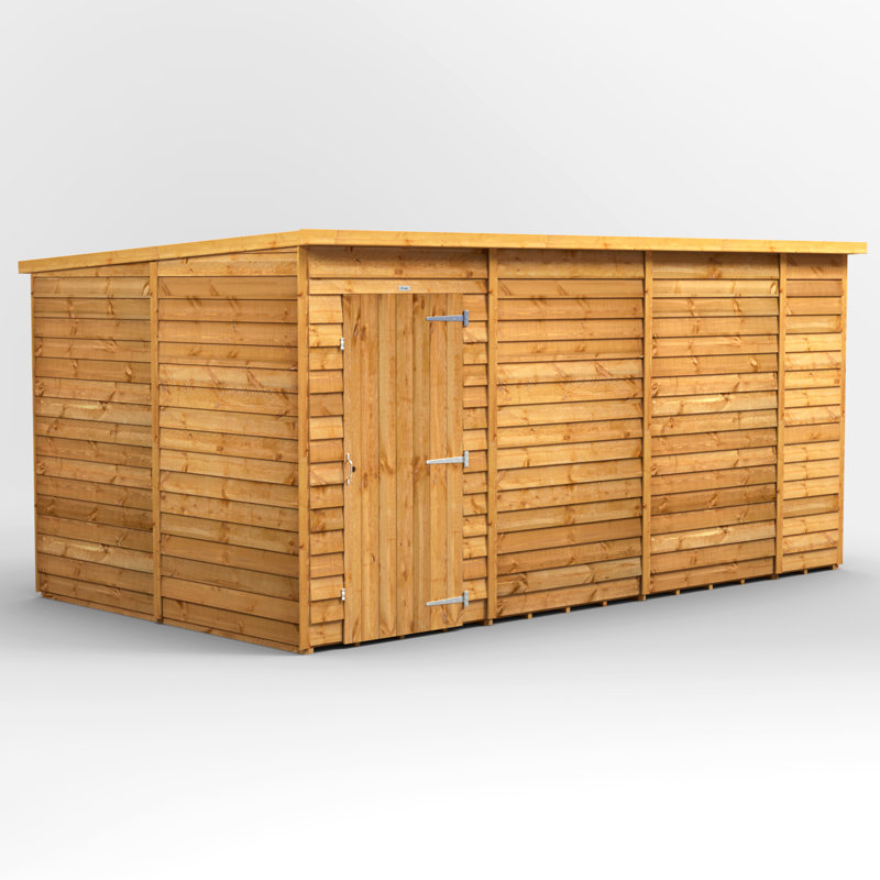 Powersheds 14 x 8ft Timber Overlap Windowless Pent Garden Shed