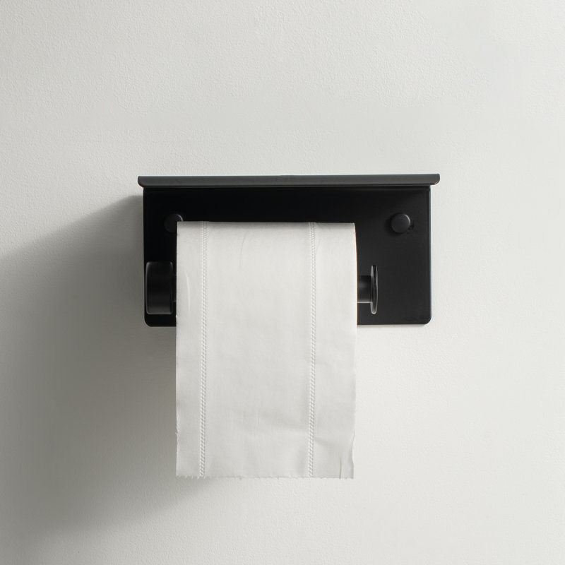 Porte-papier hygiénique mural No Drill, Noir mat