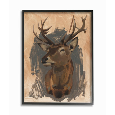 " Deer Portrait Gray Brown Animal "