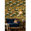 Papier peint branches chinoises rétro avec motif floral et oiseaux bleus-599641952