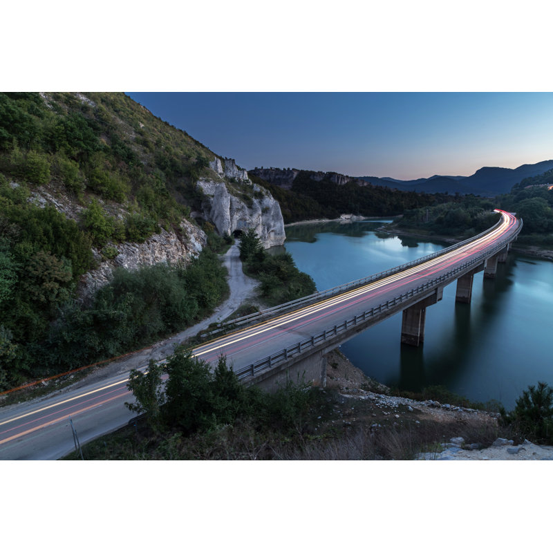 Beaverdale Bridge over Lake 1 Piece Wrapped Canvas Wall Art, 30cm H x 46cm W x 3.8cm D