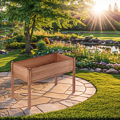 Lit de jardin surélevé avec jardinière