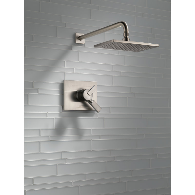 Vero 17 Series Dual-Function Shower Trim Kit with Single-Spray Touch-Clean Rain Shower Head, Stainless (Valve Not Included)