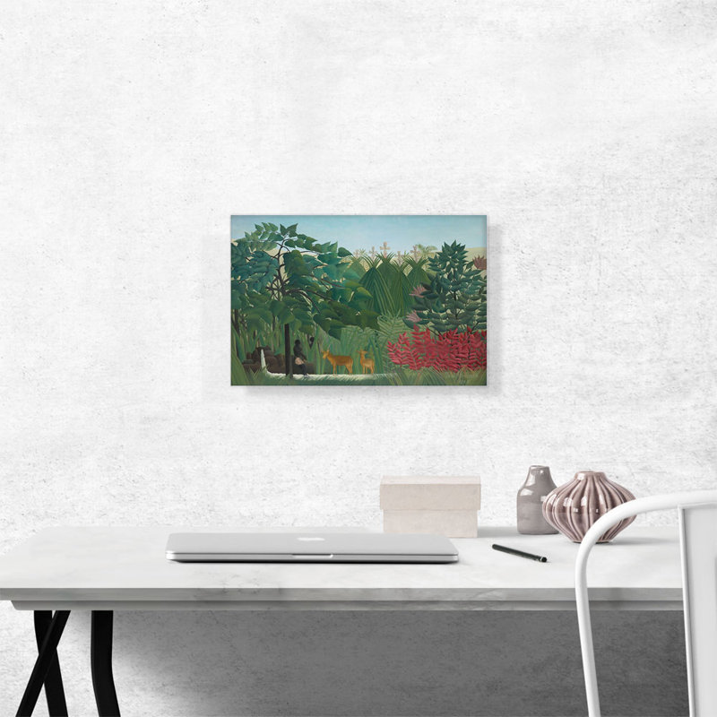 «The Waterfall 1910» par Henri Rousseau, reproduction d'art sur toile tendue, H 12 po x l 18 po x P 0,75 po