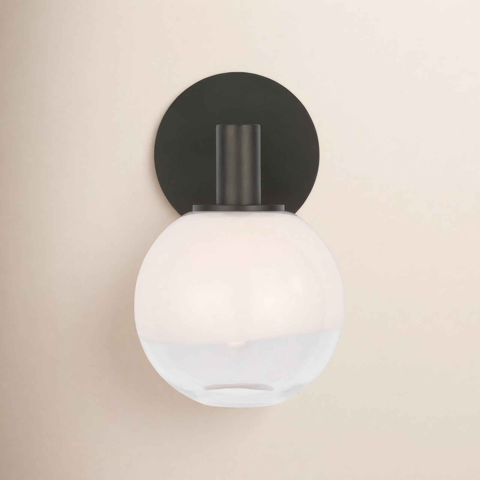 3-Light Glass Vanity Light, 9.625" H x 6" W x 7" D, 1 Light, Aged Iron