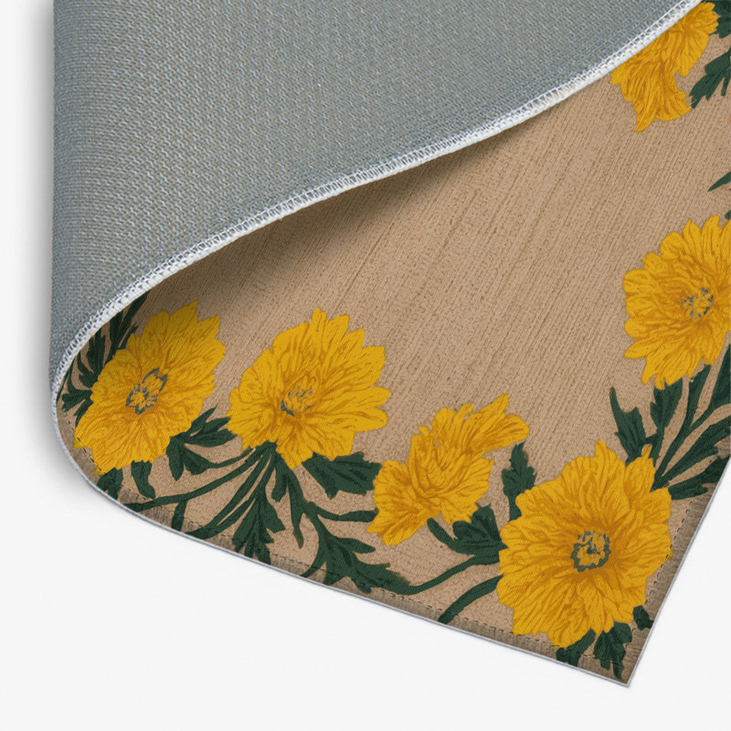 Tapis beige d'intérieur et d'extérieur Botanical, Rectangulaire 8 pi x 10 pi