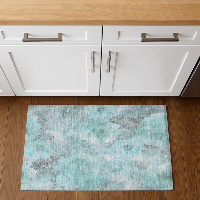 Premium Machine Washable Mayfield AMF1859 Floral Rug, Rectangle 1'8" x 2'6"