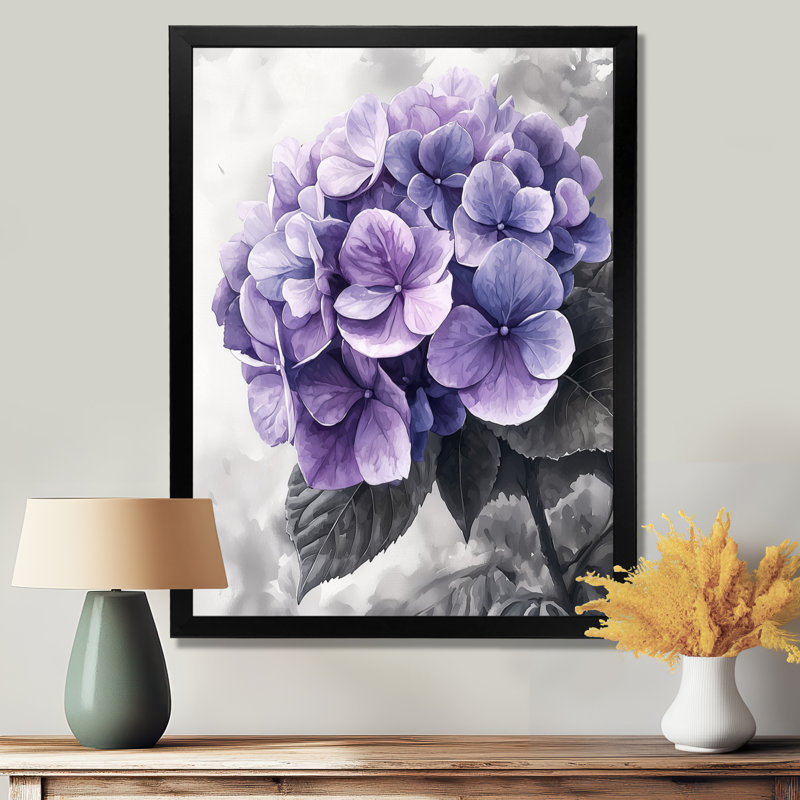 Pennels - décoration murale florale, H 44 po x l 34 po, Reproduction encadrée d'une seule photo, Noir