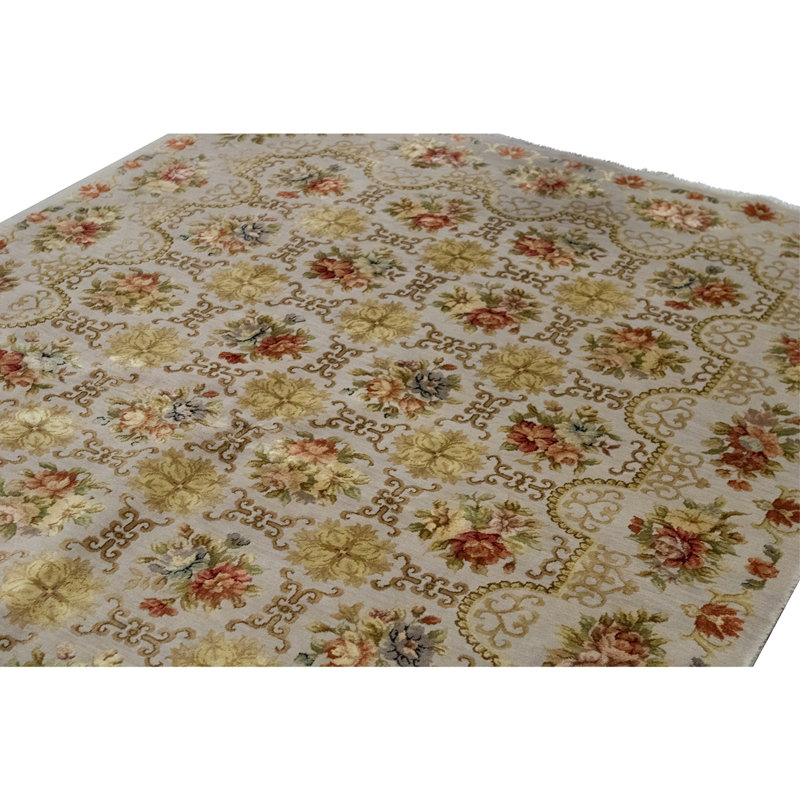 Handmade Silk and Wool Area Rug
