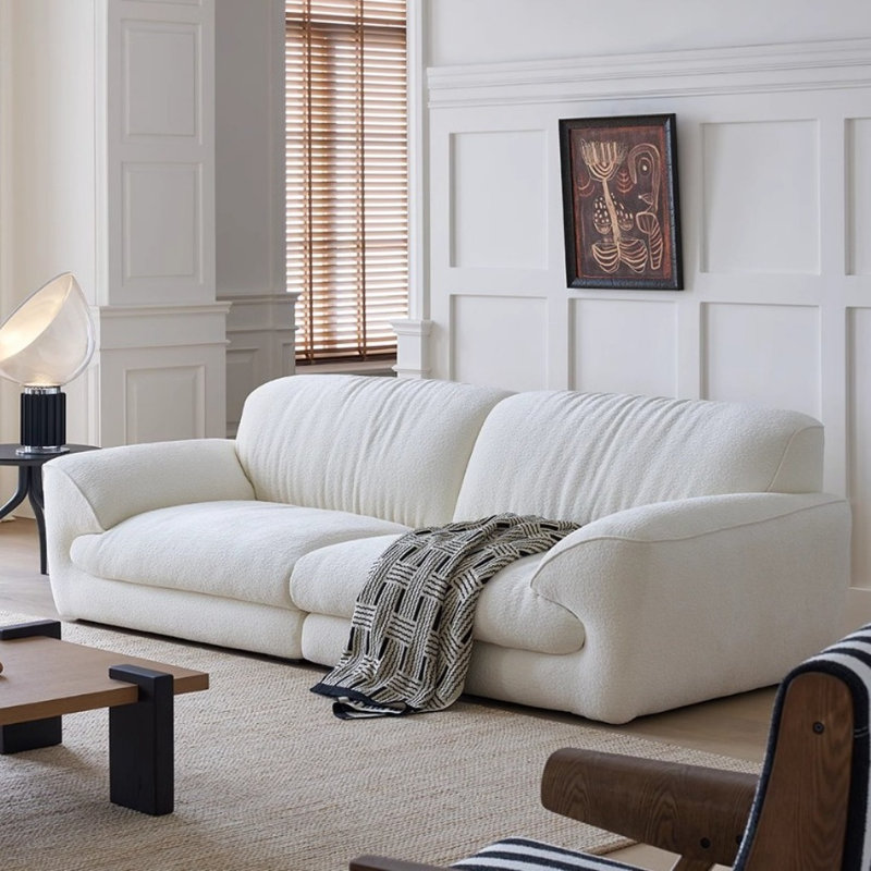 French Simple White Sofa