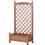 Lit de jardin surélevé avec treillis - paquet de 2 - jardinière en bois pour l'extérieur et support pour plante 30 couches
