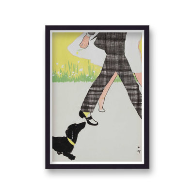 Dacshund Int Textile 1956 Vintage Print by Rene Gruau - Single Picture Frame Print