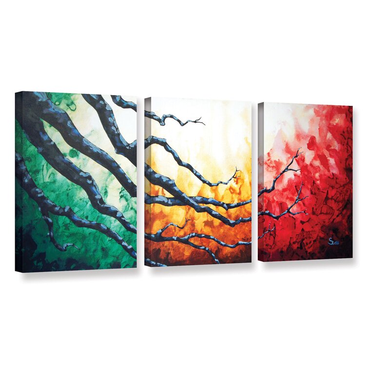 Higher' 3 Piece Painting Print on Wrapped Canvas Set Latitude Run Size: 18 H x 36 W x 2 D