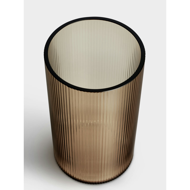 Ensemble Handmade Glass Table Vase, 8.7" H x 9.7" W x 9.7" D, Brown/Gray