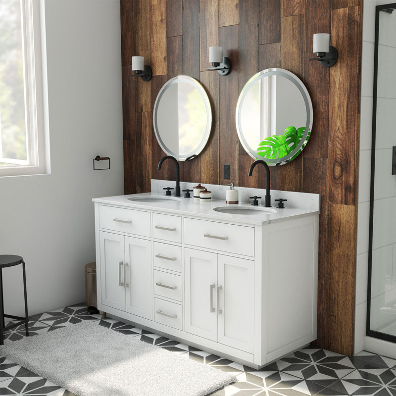 Dexterity 60" Double Bathroom Vanity Set, White