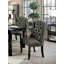 Chaise de salle à manger rustique 2 pièces capitonnée avec garniture cloutée capitonnée et dossier à oreilles finition noir et gris antique-484196763