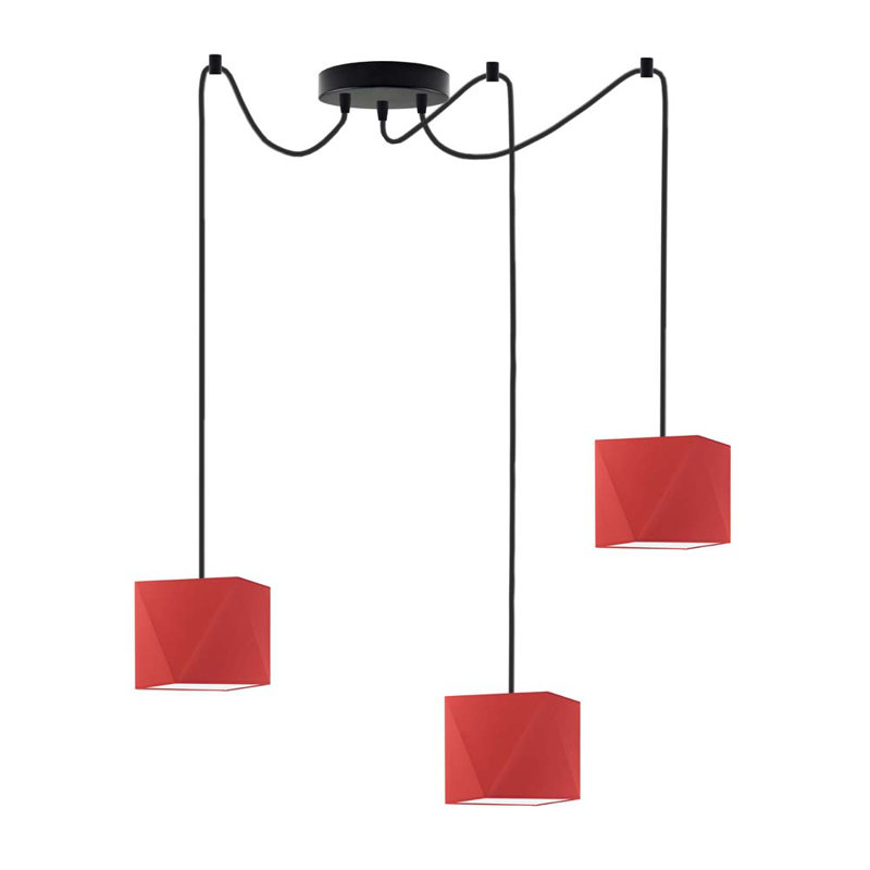 Carnevale 3 - Light Cluster Pendant, Red, Black