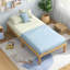 Base de lit plateforme en bois 14 po avec pieds en bois d'hévéa-1265319281-1265319280