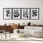 "Décoration murale en noir et blanc à silhouette botanique relaxant", 4 pièces-101520404-101520409