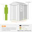 Outsunny 4 x 6ft Garden Shed Plastic Shed with Floor Lockable Door Grey