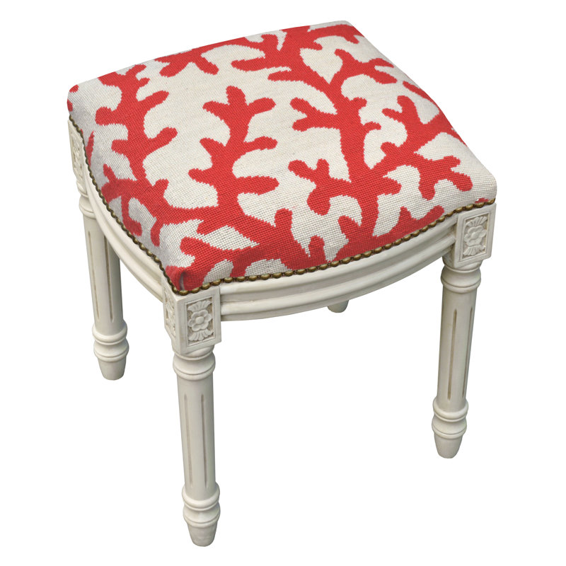 Liev Solid Wood Accent Stool, Red