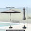 Parasol de patio 9 pi - gris, bloquant, 8 nervures, construction solide pour le patio, la cour, les espaces extérieurs de piscine, le matériau imperméable avec la plage Ribs,