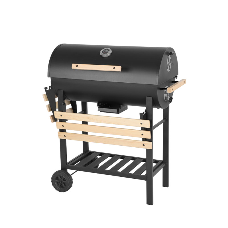 Barbecue au charbon de qualité commerciale 30 po avec évents réglables, plateau pliable et cendrier amovible iyofe - fabrication en acier inoxydable pour une chaleur uniforme et un nettoyage facile