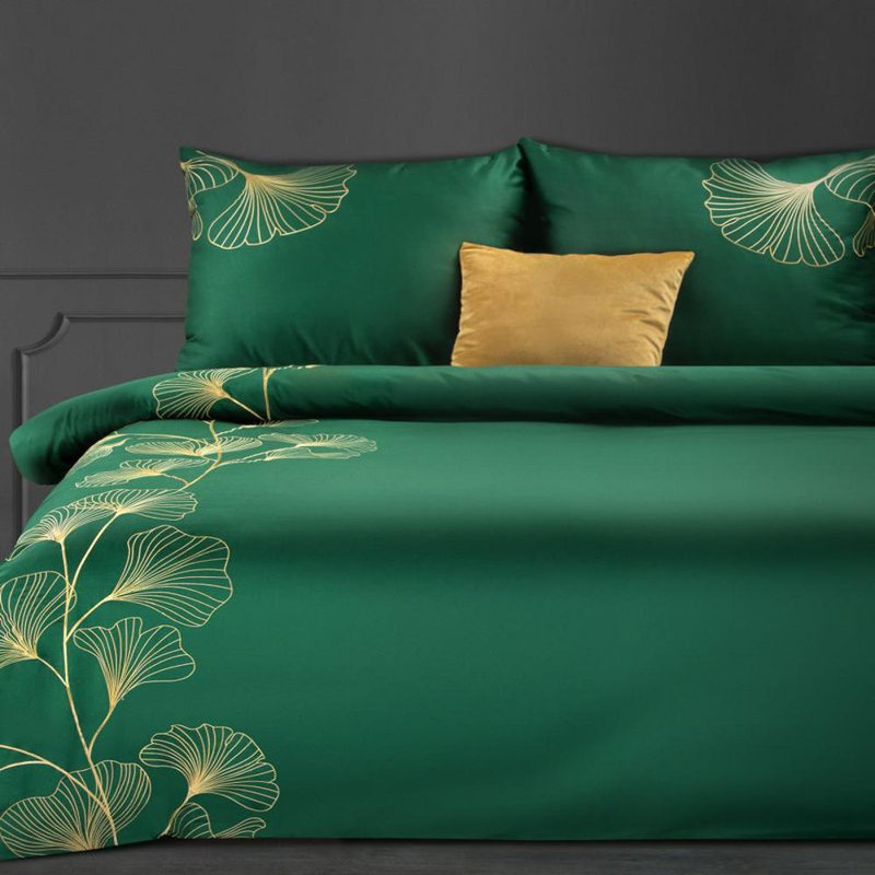 Gaile Cotton Floral Duvet Cover Set with Pillowcases Included, Green, 160 x 200 -2  Pillowcases (70 x 80cm)