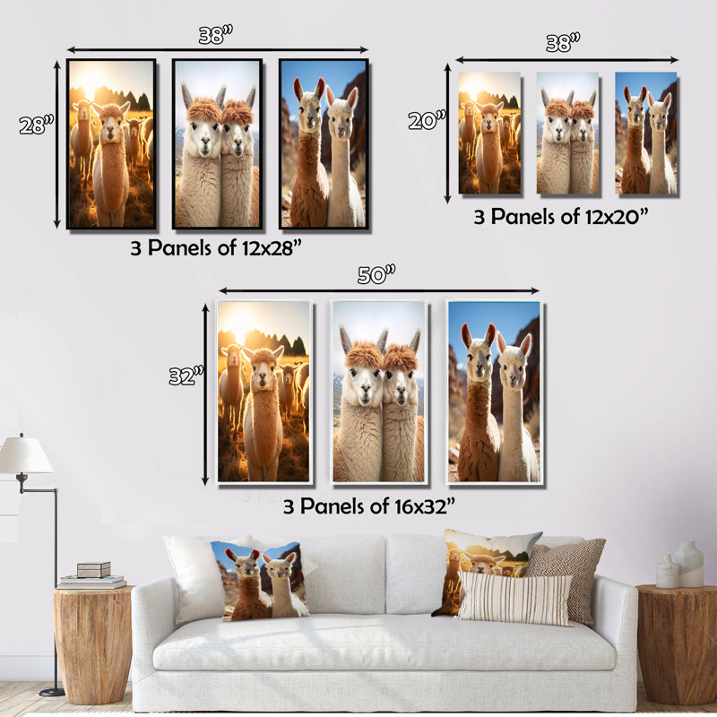 «Alcapas Pastoral Harmony», 3 pièces sur toile, Toile tendue, H 20 po x l 36 po