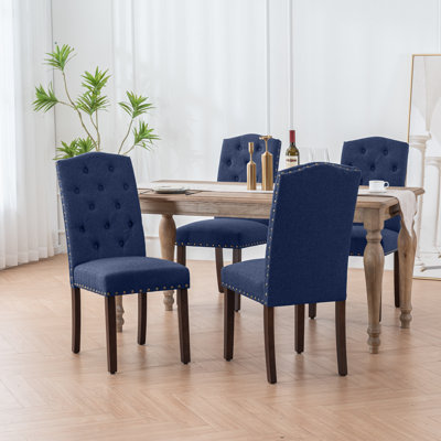 Almeada Stylish Tufted High Back Parsons Chair Dining Chair with Nailhead Trim
