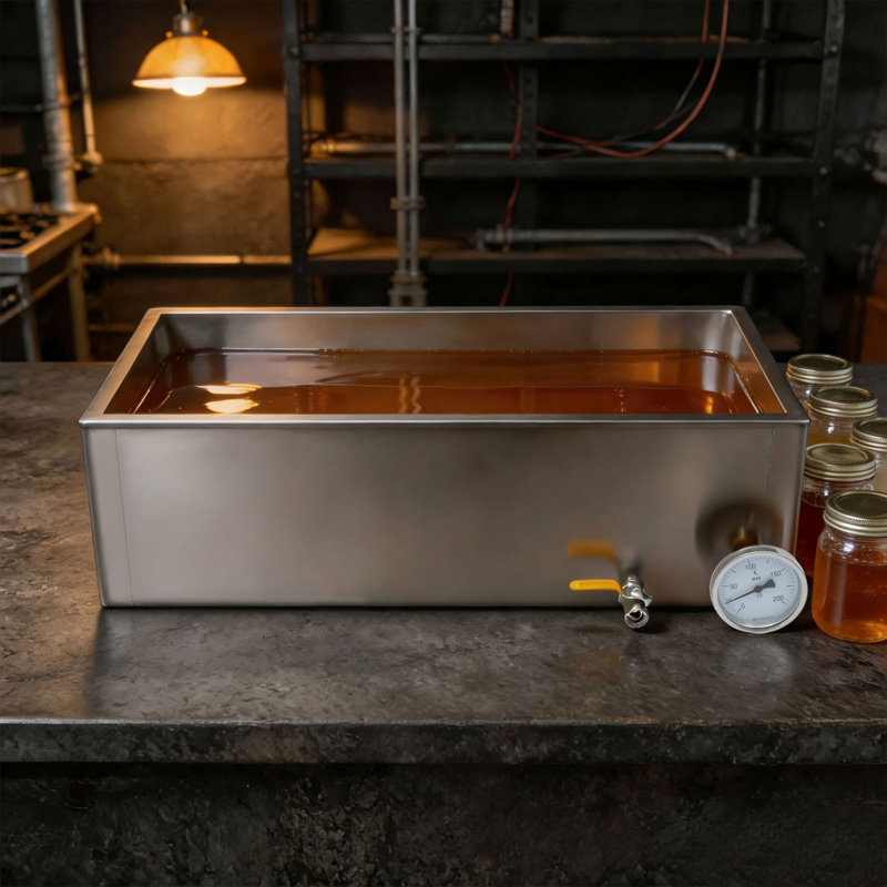 Marmite à évaporation en acier inoxydable avec robinet et thermomètre