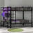 Multi-function Bunk Bed With Remote LED Light-1629977277
