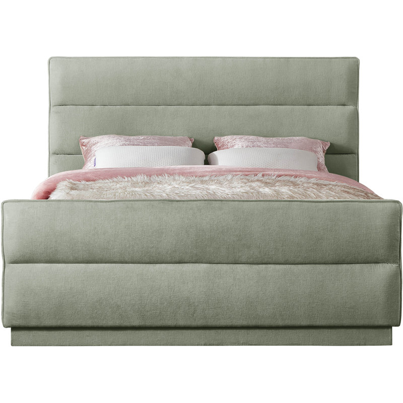 Lit tapissier standard capitonné Paxton, Full / Double, Mint Chenille Fabric
