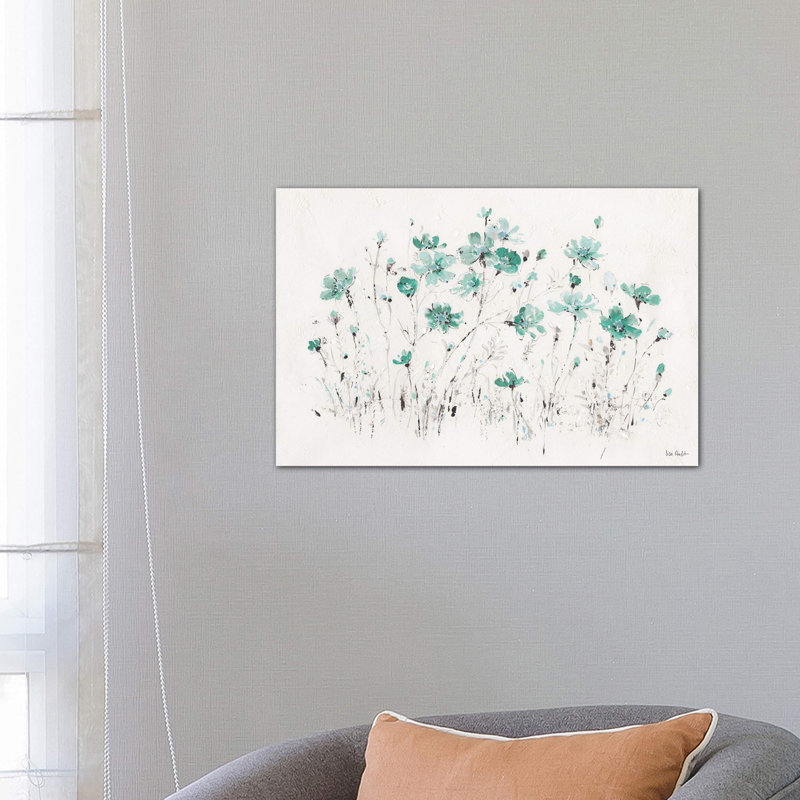 Wildflowers Turquoise I by Lisa Audit - Wrapped Canvas Painting, 66.04 cm H x 45.72 cm W x 1.91 cm D