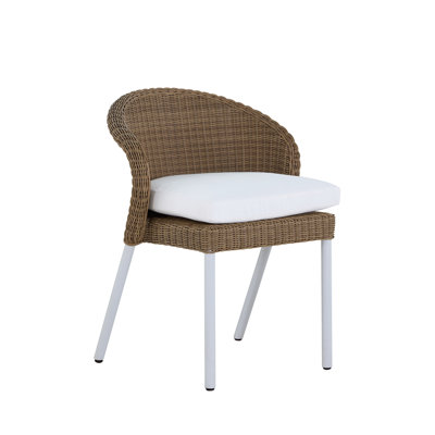Chaise d'appoint empilable en résine tressée Dune