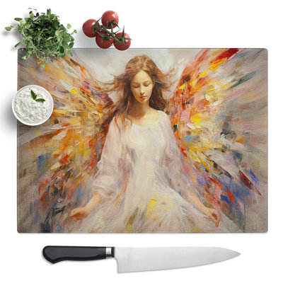 Angel Impressionism  Glass Chopping Board
