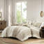 Édredon pour lit double / grand 3 pièces - couleur terre, tissage gaufré spécial, coton doux à 100%, bourre de bourre, tons d'utilisation toute l'année et motif rayé, mélange, moelleux pour les saisons, fabrication-121262463