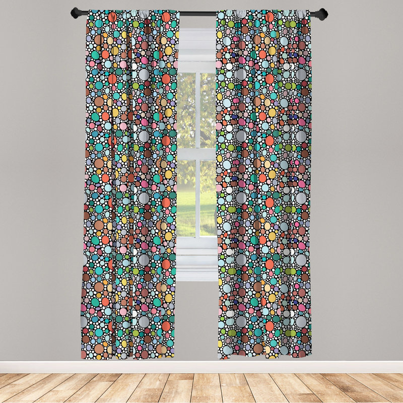 Minimalistic Continuous Stars Geometric Semi-Sheer Rod Pocket Sliding Panels, 28" x 95"
