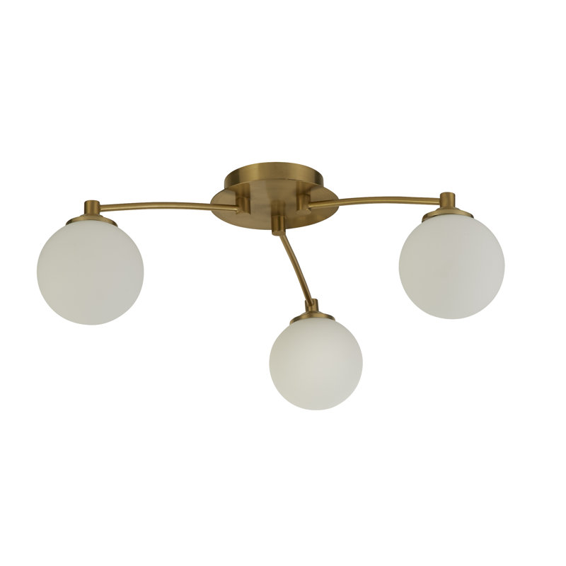 Sausalito Flush Mount, Gold, White
