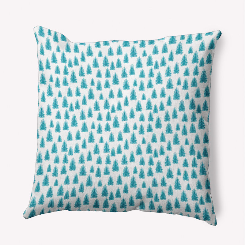 Coussin décoratif géométrique intérieur / extérieur en polyester, Carré, 20 po x 20 po