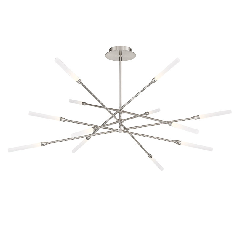 Emory 12-Light Chandelier, Brushed Nickel, 57"H x 55"W x 55"D
