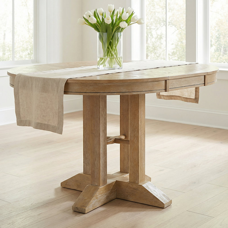Table de salle à manger extensible Farmhouse, Bois naturel