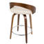 Tabouret de comptoir Grotto Mid-Century avec pivot en noyer avec similicuir crème par Lumisource - 2-1705655468-1705655469