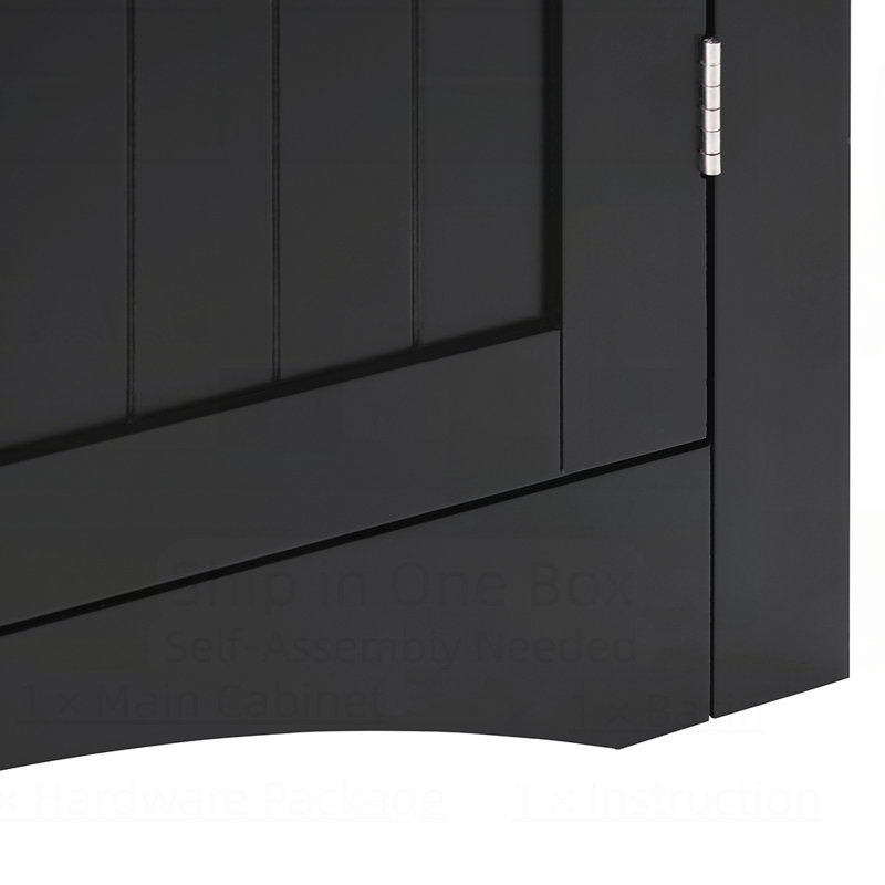 Armoire de coin de salle de bain avec portes et tablettes, rangement autoportant multifonctionnel pour la cuisine et le salon