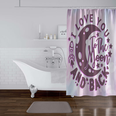 Rideau de douche simple Pennebaker + crochets