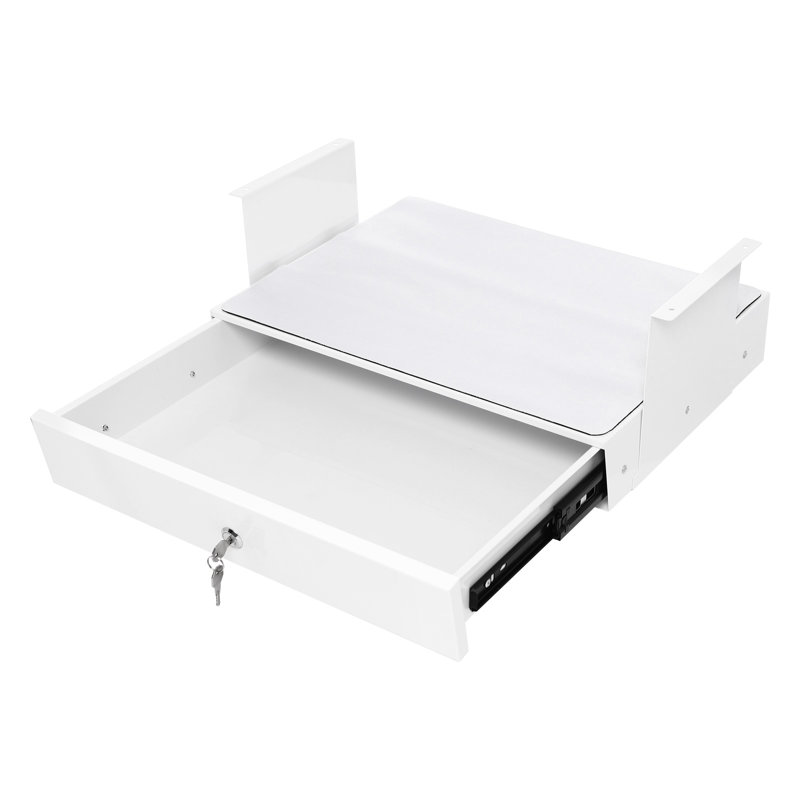 Rangement de tiroir coulissant sous le bureau, Blanc