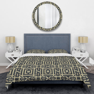 Beige Modern Maze I - Modern Duvet Cover Set