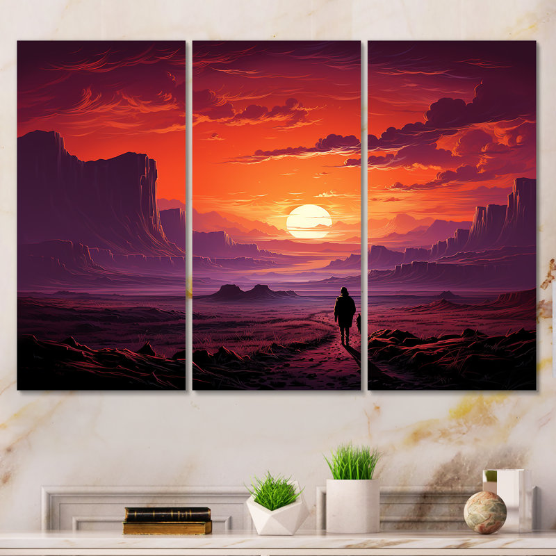 Améthyste désert sables voyage III - désert, art mural, Toile tendue, H 32 po x l 48 po x P 1 po