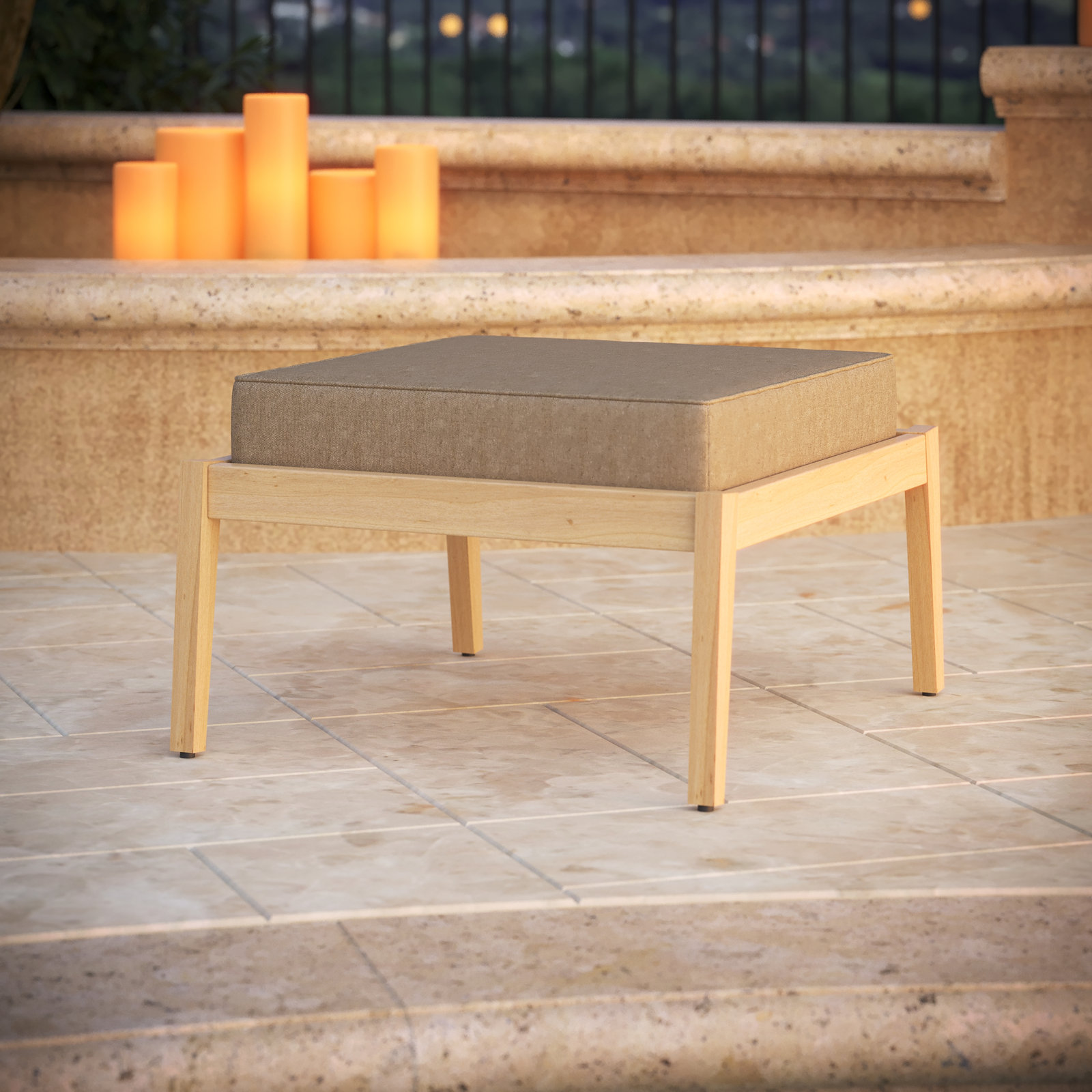 25" Sunbrella® Seat Cushion, Spectrum Mushroom Sunbrella® Plainweave
