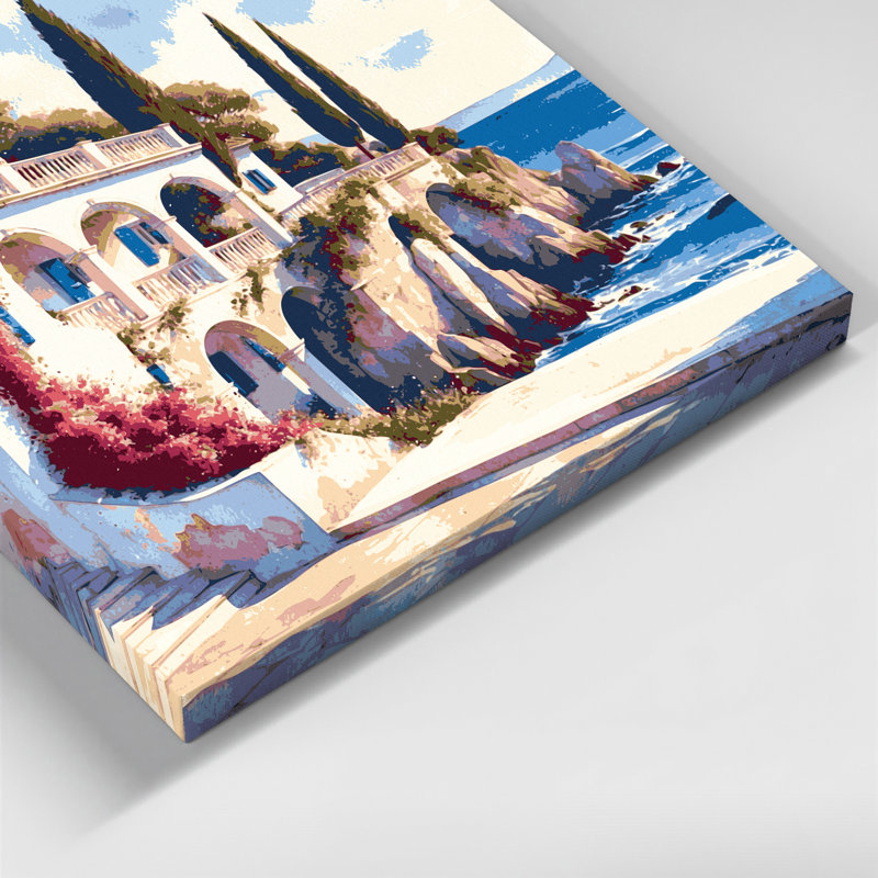 «Coastal Maritime Villa», art mural sur toile blanche, H 16 po x l 20 po